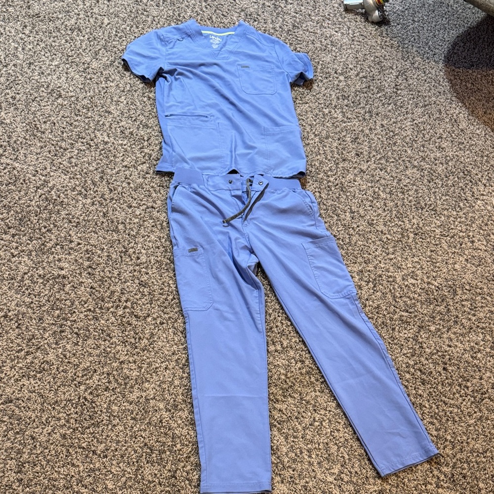 Landau Blue Medical Scrubs Set